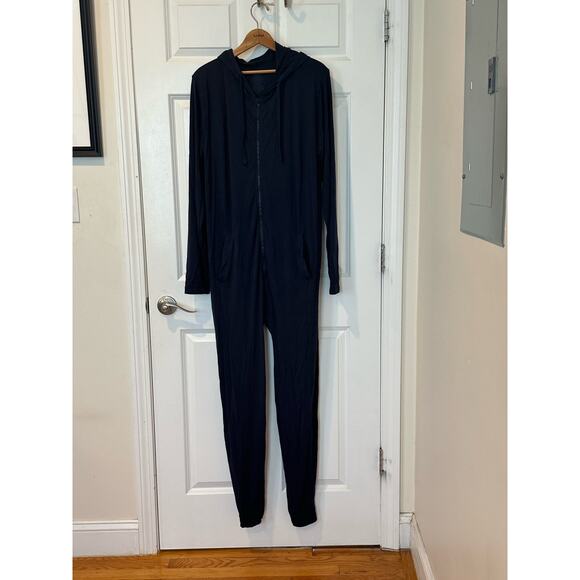 MeUndies Adult Onesie - Unisex one piece pajama jumpsuit in dark sapphire M/L - Picture 4 of 8